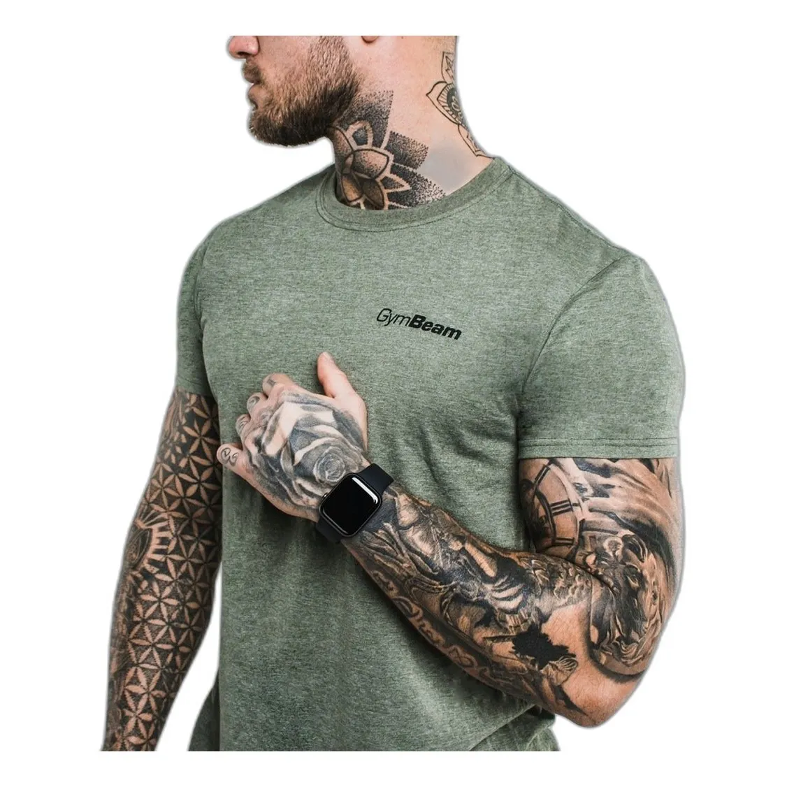 Koszulka męska Basic T-shirt zielona - GymBeam L — zdjęcie 2