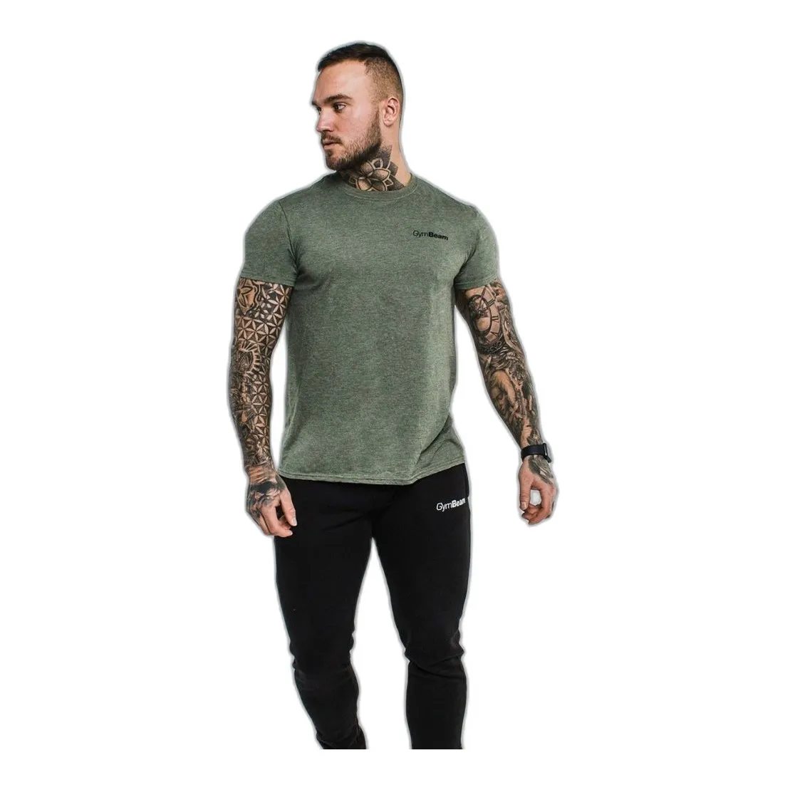 Koszulka męska Basic T-shirt zielona - GymBeam L — zdjęcie 3