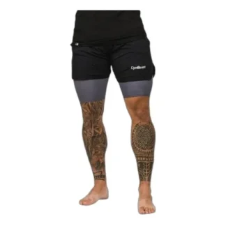 spodenki męskie 2w1 z kieszeniami i przewiewną warstwą wewnątrz — zdjęcie 1